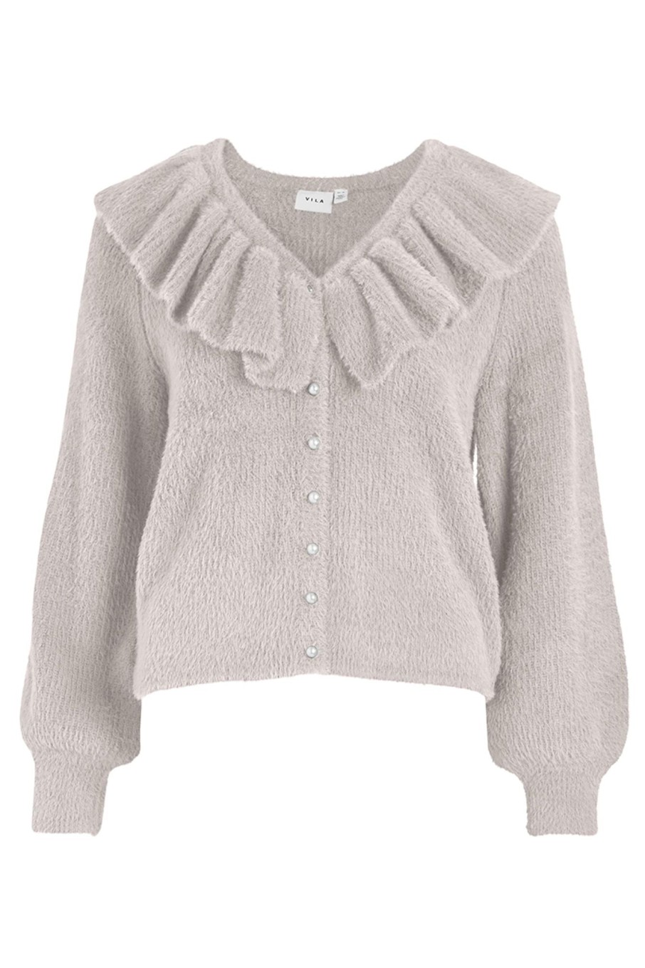 Dames Vila | Vihenny V-Neck L/S Frill Knit Cardi